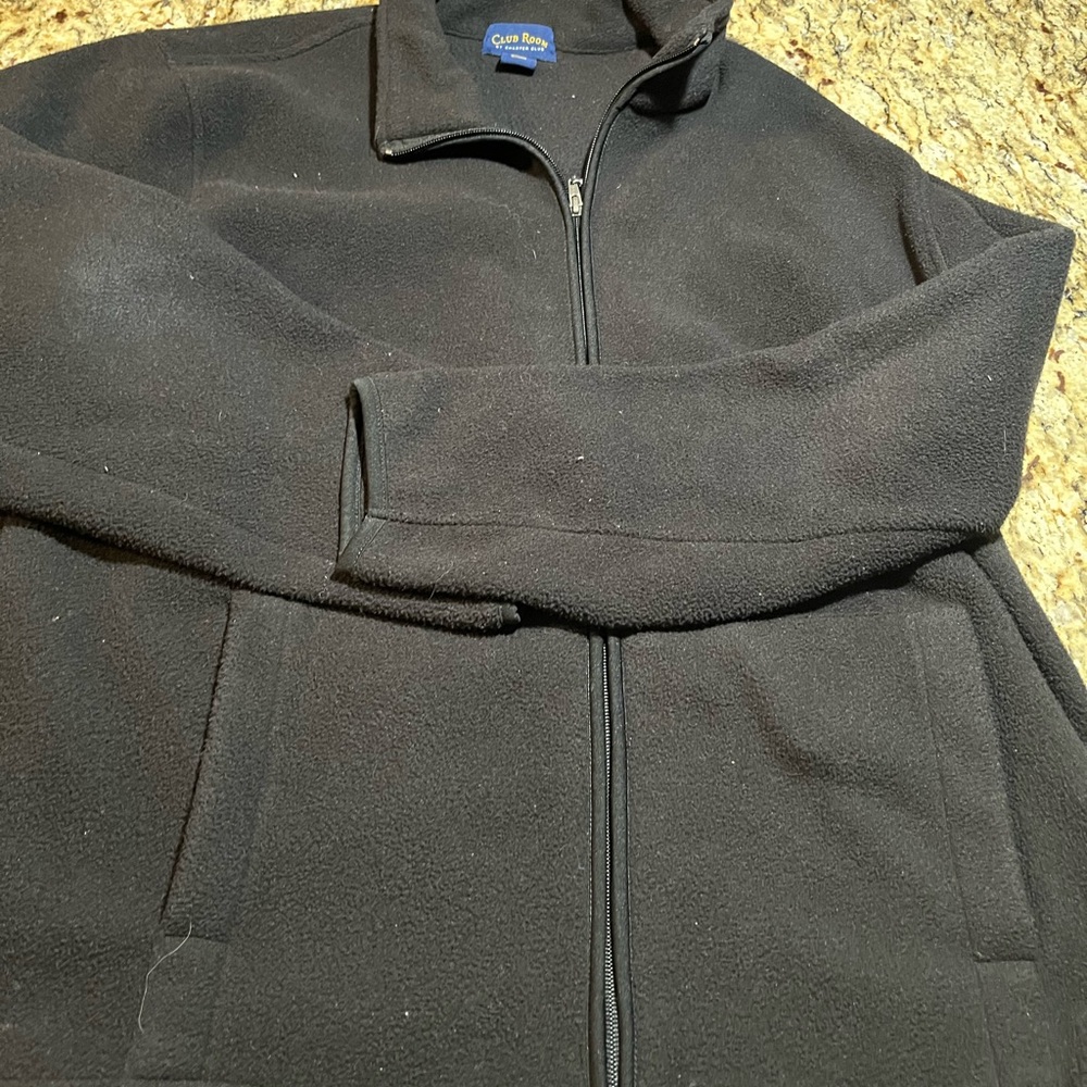 Charter Club Black Zip Up Sweater Cozy Design size large good condition